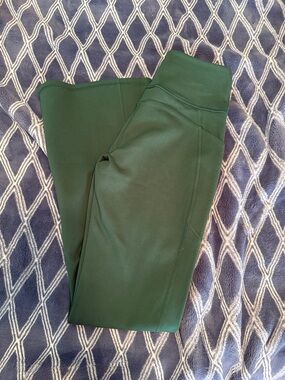 Fabletics Deep Green Kick Flare Scrub Leggings